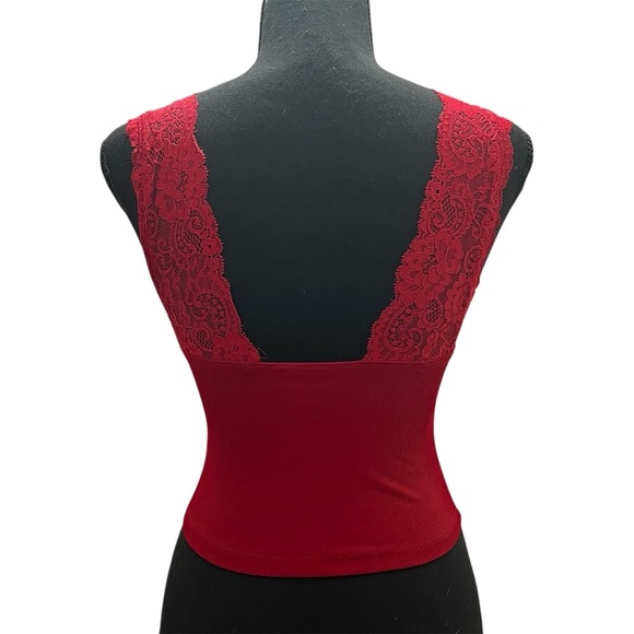 Cider XS Wine Burgundy Lace Y2K Babydoll Coquette Romantic Feminine Top - Picture 5 of 9